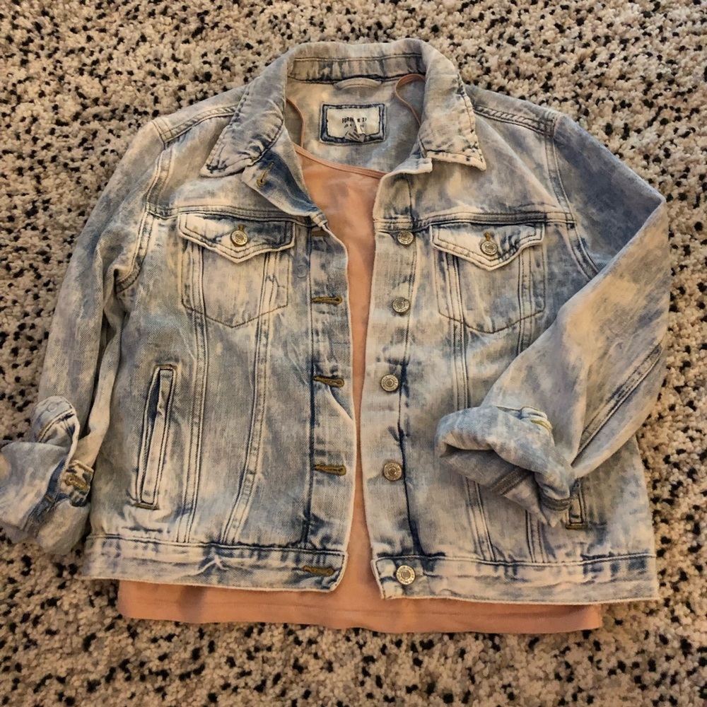 Acid wash denim jacket